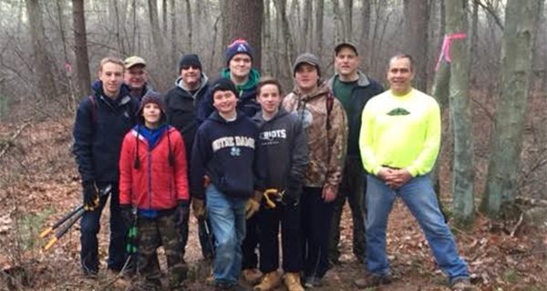 Boy Scouts clear Walpole trails