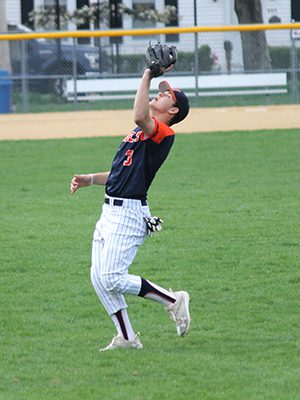 Rebel second baseman Charlie Auditore (3) brings in a pop up in the top of the third inning. Photos by Michael Flanagan