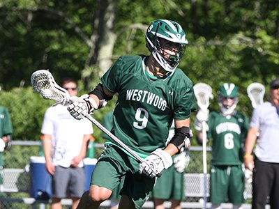 Rising senior at Westwood High School and Providence College commit Jake Antonucci (9) helped lead the Wolverines to an 11-7 record, two playoff wins, and a Central/East semifinal appearance in 2017. Photos by Michael Mao and John O’Leary