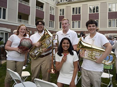 Pictured Left to Right) Katharine Mueller, Zane Rahabi, Brian Beggan, Anusha Manglik, and Toby Cashook. ‘I think as a group we really like jazz, because you kind of feel jazz instead of having to look at it,’ said Manglik.