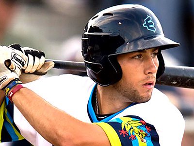 After being selected No. 663 overall in the 2017 MLB Draft, Walpole’s Johnny Adams stands in to face a pitch with Seattle’s Single-A affiliate, the Everett AquaSox on July 18. Photos by Linda Adams and Everett AquaSox