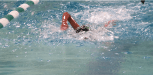 Abigail Phu heads towards the finish for Westwood during Thursday’s freestyle event. Photos by Ned Sheehan