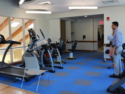 The Tolles Parsons Center features a recreation space for seniors and includes an area for group fitness classes.
