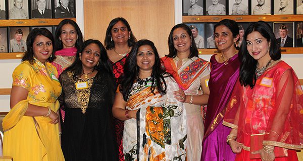 From left to right: Sejal Chawda, Nidhi Kumar, Shalini Rao, Tejal Gandhi, Gauri Phatak, Seema Meloni, Smriti Rao, and Gaurie Pandey devoted time from their busy schedules to plan and organize a Diwali celebration for their community. Photos by Laura Drinan