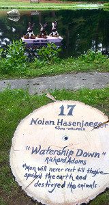 13-year-old Nolan Hasenjaeger selected Adams’ ‘Watership Down’ as the subject of his installation. Photos by Liz Hand Connolly