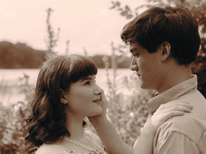 Sandra Bloom (Breene Halaby) and husband Edward Bloom (Bobby Lovett) embrace.
