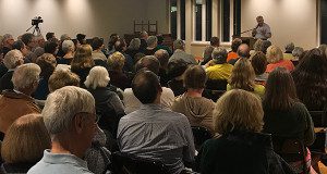 The Needham community came out in full force to listen to former Massachusetts Governor Michael Dukakis.