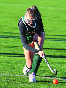 Hannah Blomquist (pictured) makes a crossing pass towards the cage early in the first half....
</div>
<a href=
