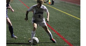 Mica Bodkins (2) who scored the lone goal for DS on Wednesday, protects the ball along the end line.