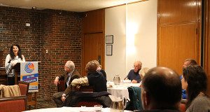 World of Wellesley President Michelle Chalmers spoke to a full room of Wellesley Rotary Club Members. Photos by Alex Oliveira