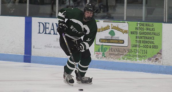 Westwood senior forward Brian Blomquist (17) rushes into the offensive zone and gets set to unleash a clapper on cage. Photos by Michael Flanagan