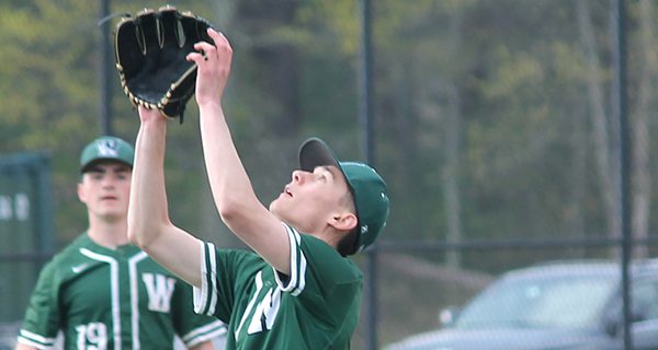 DeLorey would end the game himself, catching this fly ball to end the seventh inning. Photos by James Kinneen