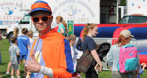 ‘Captain Hunnewell’ assures citizens that everything is going great at the Fun Fair. Photos by James Kinneen