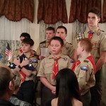 Westwood Scouts give flag-folding demo