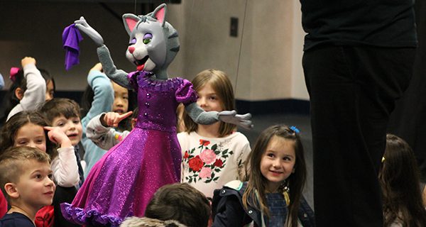 Tabby the marionette drew a lot of attention when she was paraded through the crowd. Photos by James Kinneen